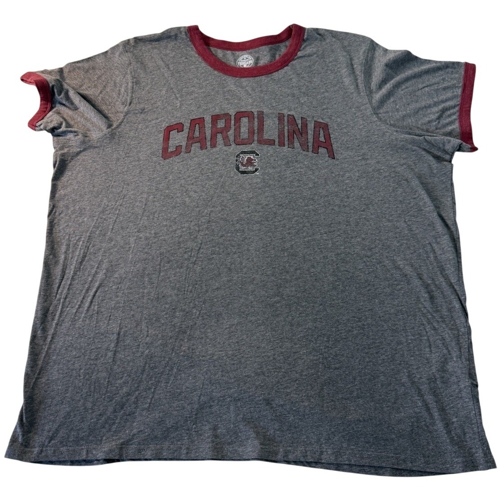 Rivalry Threads South Carolina Gamecocks Ringer T-Shirt Mens 2XL Gray Burgundy